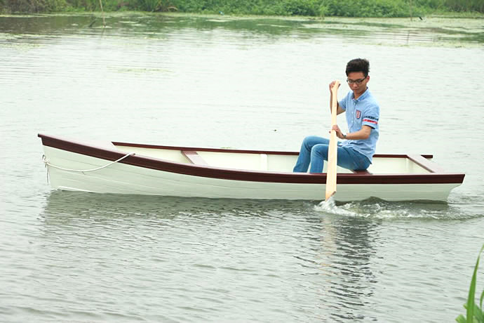 欧式一头尖木船 手划船 公园游船